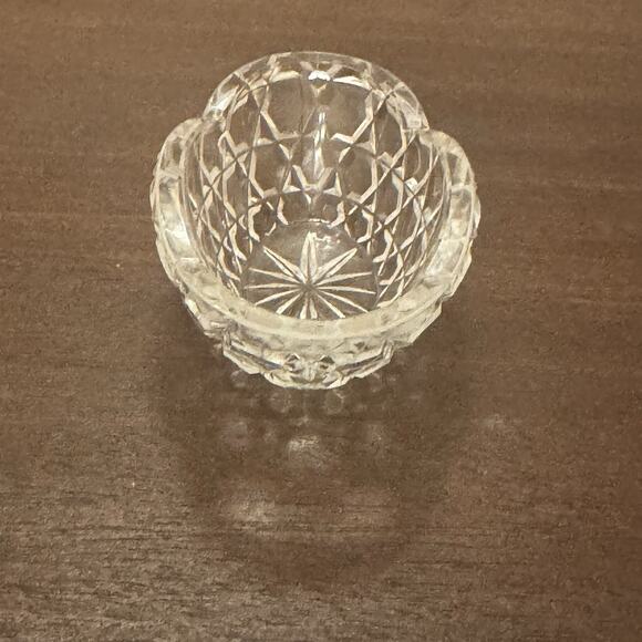 VTG Salt Cellar Oval Clear Glass Open Starburst Star Trinket Dish Candy Bowl - Picture 7 of 14